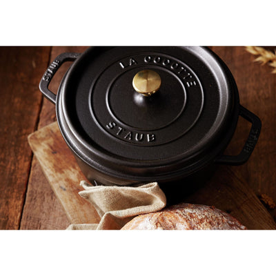 Staub Cast Iron Cocotte Round 24cm Black (342323) (7311024586810) (2383005155386)