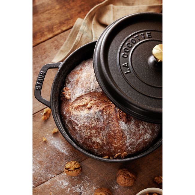 Staub Cast Iron Cocotte Round 24cm Black (342323) (7311024586810) (2383005155386)