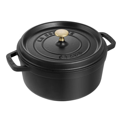 Staub Cast Iron Cocotte Round 24cm Black (342323) (7311024586810) (2383005155386)