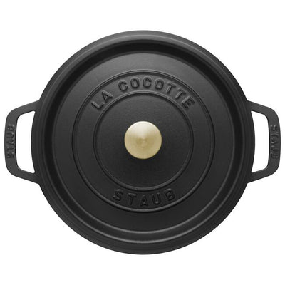 Staub Cast Iron Cocotte Round 24cm Black (342323) (7311024586810) (2383005155386)