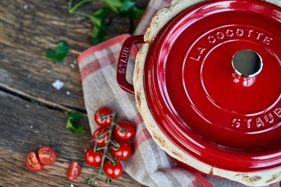 Staub Cast Iron Cocotte Round 24cm Cherry (342325) (7311024521274) (2383005155386)