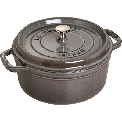 Staub Cast Iron Cocotte Round 24cm Graphite (342324) (7311024554042) (2383005155386)