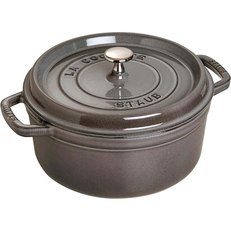 Staub Cast Iron Cocotte Round 24cm Graphite (342324) (7311024554042) (2383005155386)