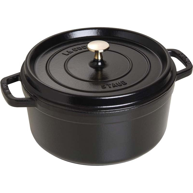 Staub Cast Iron Cocotte Round 26cm Black (342326) (7311024488506) (2383005155386)