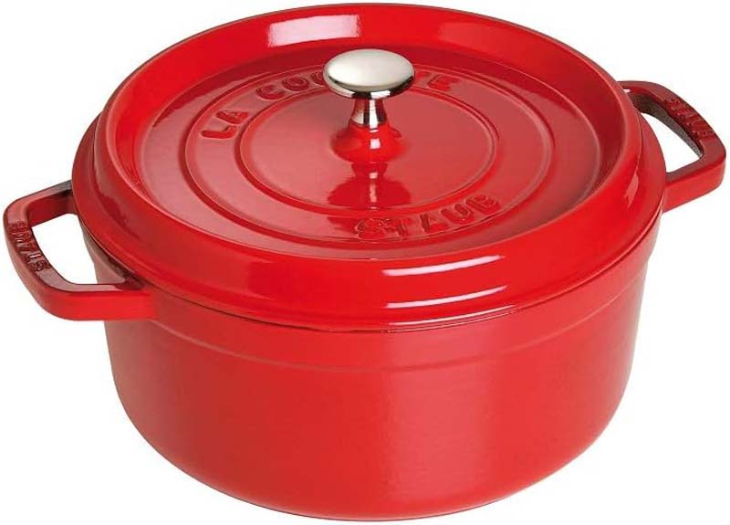 Staub Cast Iron Cocotte Round 26cm Cherry (342328) (7311024422970) (2383005155386)