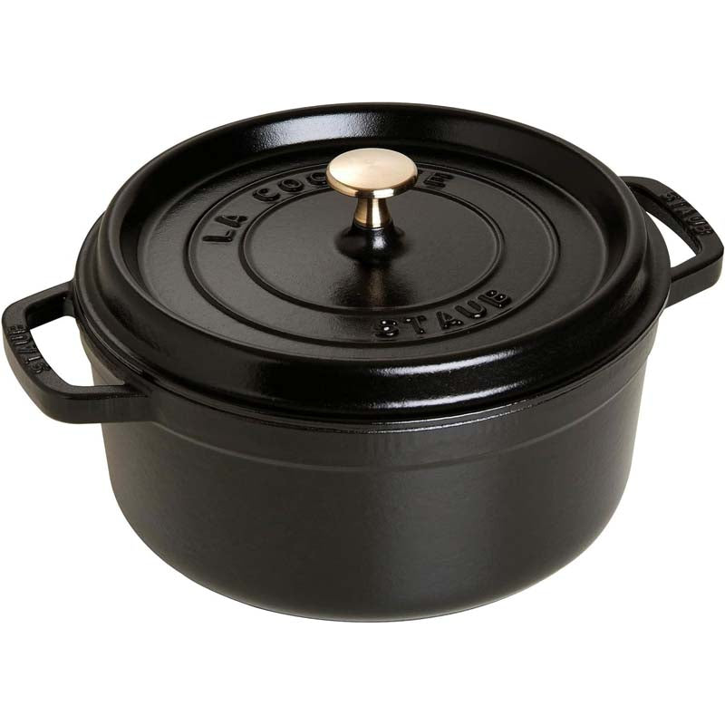 Staub Cast Iron Cocotte Round 28cm Black (342329) (7311024390202) (2383005155386)