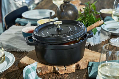 Staub Cast Iron Cocotte Round 28cm Black (342329) (7311024390202) (2383005155386)