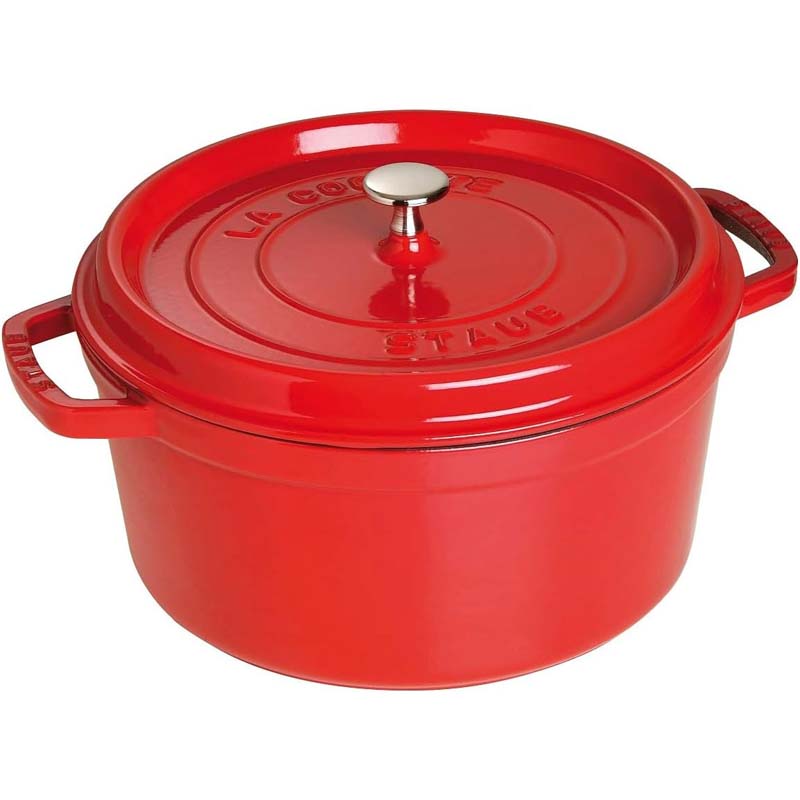 Staub Cast Iron Cocotte Round 28cm Cherry (342331) (7311024324666) (2383005155386)