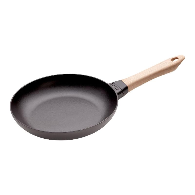 Staub Cast Iron Fry Pan with wooden handle Black (7311023833146)