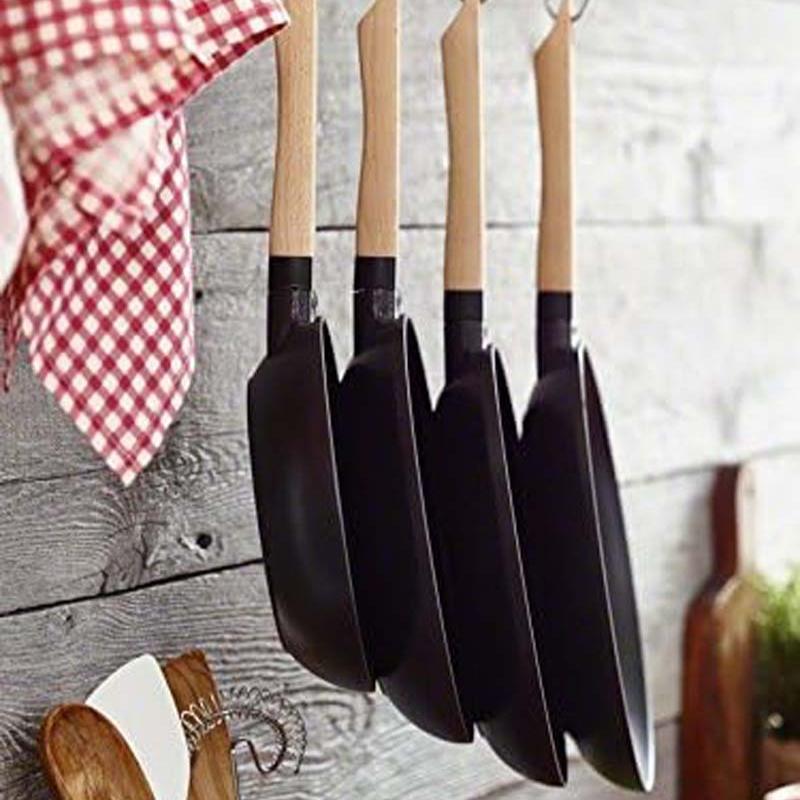 Staub Cast Iron Fry Pan with wooden handle Black (7311023833146)