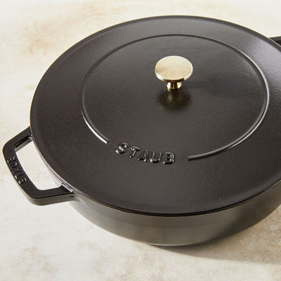 Staub Cast Iron Saute Pan Chistera 28cm Black (361310) (7311024062522)