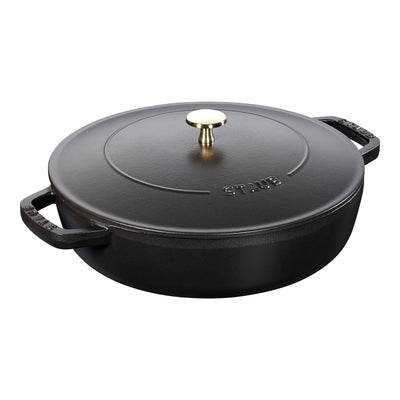 Staub Cast Iron Saute Pan Chistera 28cm Black (361310) (7311024062522)