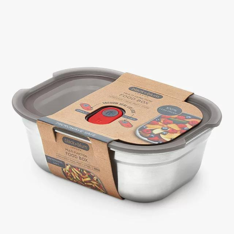 Multifunction Food Box Black & Blum Rectangular Microwaveable Multifunction Food Box Stainles ...