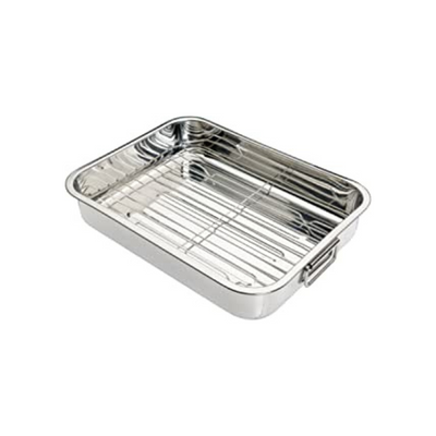Kitchen Craft Roaster with Rack 35 x 28 x 6.5cm Stainless Steel (6857973203002)