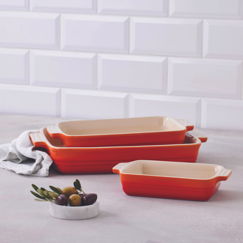 Le Creuset Stoneware Set of 3 Classic Rectangular Dishes (6954774954042)