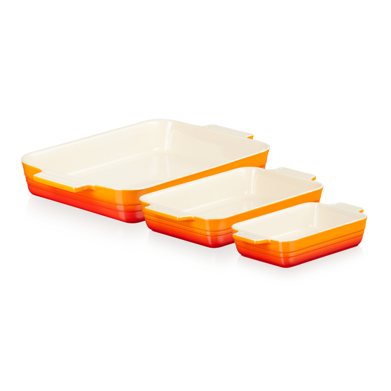 Le Creuset Stoneware Set of 3 Classic Rectangular Dishes (6954774954042)