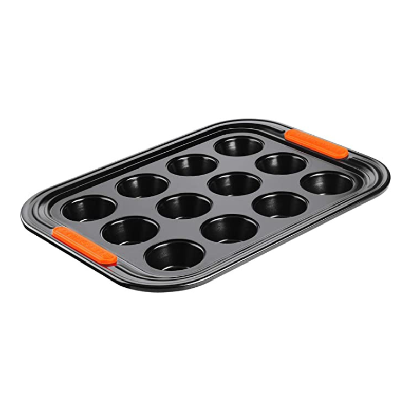 Le Creuset Bakeware Muffin Tray Satin Black 12 Cup (6876391604282)