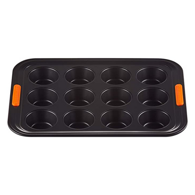 Le Creuset Bakeware Muffin Tray Satin Black 12 Cup (6876391604282)