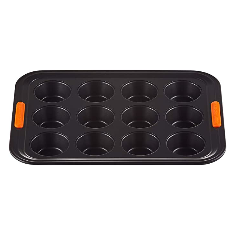 Le Creuset Bakeware Muffin Tray Satin Black 12 Cup (6876391604282)