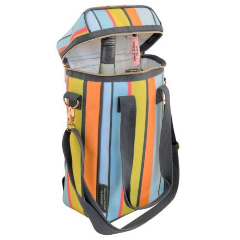 Navigate Waikiki Bottle Cooler Bag Stripe (2 x bottle) (6789023465530)
