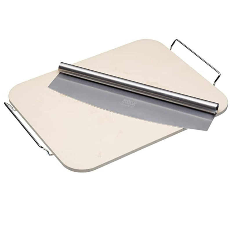 Kitchen Craft Pizza Stone Rectangular Set 37 x 30cm (6858686038074)