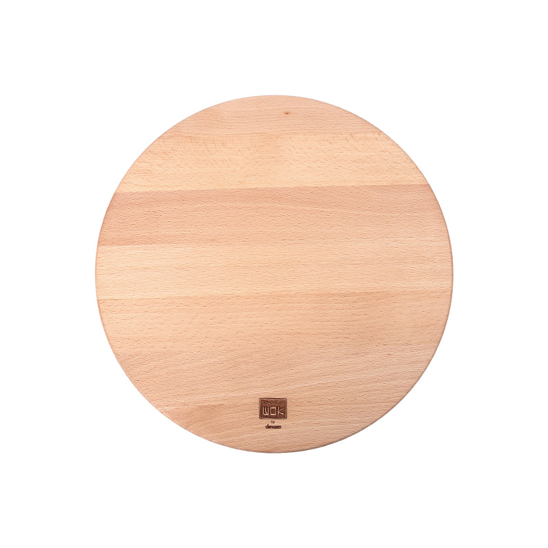 School of Wok Beech Round Chopping Board with FREE Slice and Dice Cleaver (7011657285690)