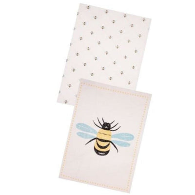 Bees Knees Tea Towels Set Of 2 Yellow - Art of Living Cookshop (4522876174394)