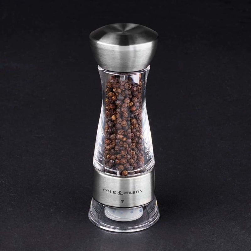 Cole & Mason Gourmet Windermere Stainless Steel & Acrylic Pepper Mill 16.5cm - Art of Living Cookshop (2368260571194)