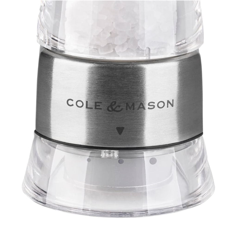 Cole & Mason Gourmet Windermere Stainless Steel & Acrylic Salt Mill 16.5cm - Art of Living Cookshop (2368260735034)