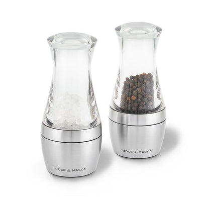 Cole & Mason Wishford Acrylic and Stainless Steel Salt & Pepper Mill Gift Set 140mm - Art of Living Cookshop (2527895715898)