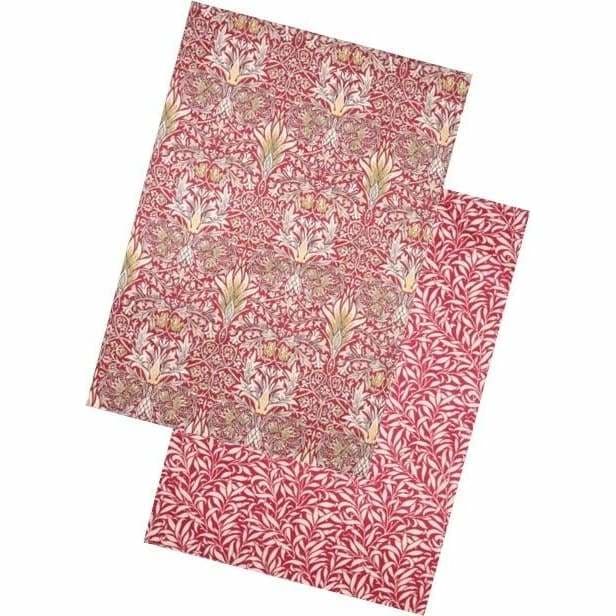 Dexam Morris & Co Snakeshead Set of 2 Tea Towels, Claret - Art of Living Cookshop (4408354373690)