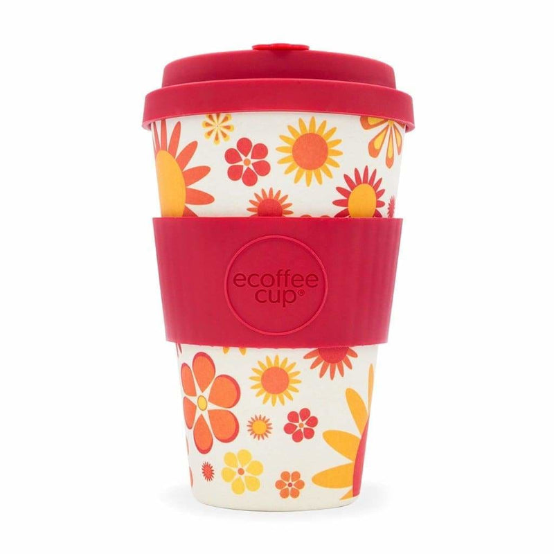 Ecoffee Cup Happier with Red Lid 14oz - Art of Living Cookshop (2382989459514)