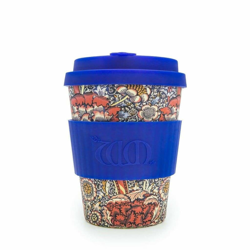 Ecoffee Cup WM Morris Wandle with Blue Lid 12oz - Art of Living Cookshop (2382989295674)