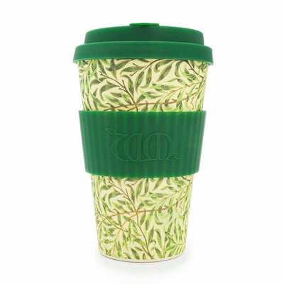 Ecoffee Cup WM Morris Willow with Dark Green Lid 14oz - Art of Living Cookshop (2382990114874)