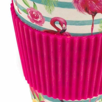 Flamingo Floral Bamboo Eco Travel Mug - Art of Living Cookshop (2485613461562)