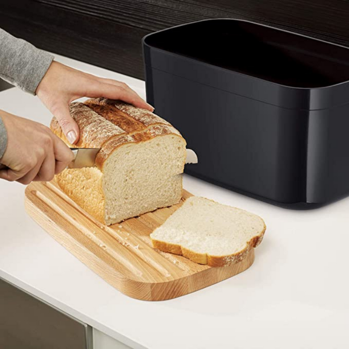 Joseph Joseph Bread Bin with Cutting Board Black Art of Living Cookshop