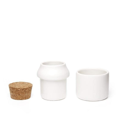 Kikkerland Ceramic Grinder & Jar Small White - Art of Living Cookshop (4531752206394)
