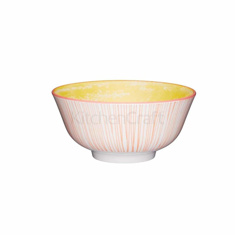 KitchenCraft Ceramic Bowl - 15.7cm - Yellow Swirl - Art of Living Cookshop (2382952333370)