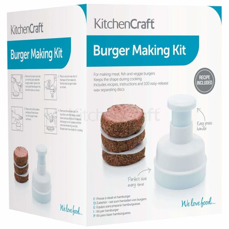KitchenCraft Hamburger Maker With 100 Wax Discs - Art of Living Cookshop (2382884012090)