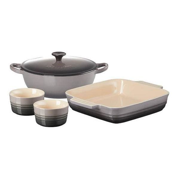 Le Creuset 22cm Classic Cast Iron Soup Pot / 23cm Classic Stoneware Square Dish and Set of 2 Classic Ramekins - Art of Living Cookshop (4593586602042)