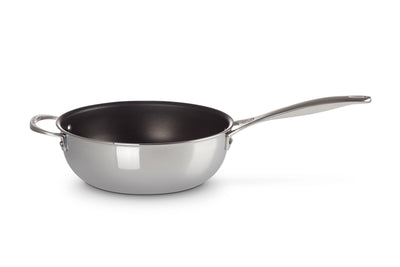 Le Creuset Signature Stainless Steel Chef's Pan with Lid 24cm with Helper Handle (2382856683578)