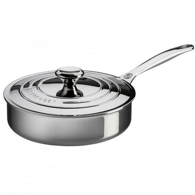 Le Creuset Signature Stainless Steel Sauté Pan with Lid 24cm - Art of Living Cookshop (2382855143482)