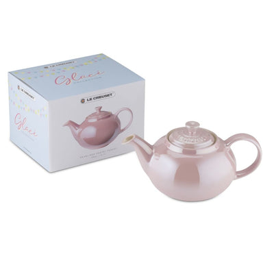 Le Creuset Stoneware Glacé Collection Petite Teapot Chiffon Pink - Art of Living Cookshop (2485624209466)
