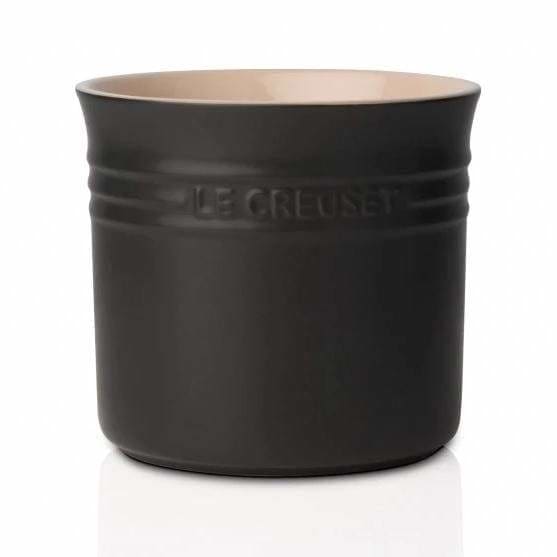 DISC Le Creuset Stoneware Large Utensil Jar Satin Black - Art of Living Cookshop (2382835187770)