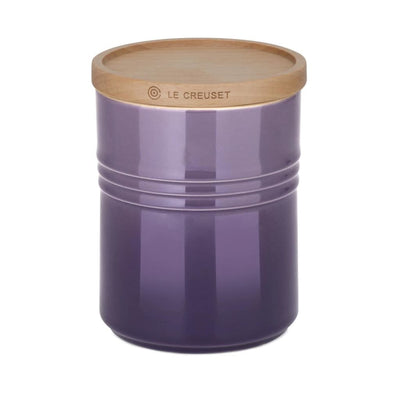 Le Creuset Stoneware Medium Storage Jar with Wooden Lid Ultra Violet - Art of Living Cookshop (2383030681658)