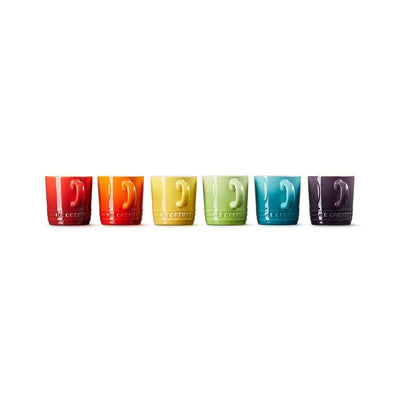 Le Creuset Stoneware Set of 6 100ml Rainbow Espresso Mugs - Art of Living Cookshop (6591338315834)