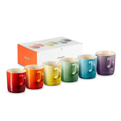 Le Creuset Stoneware Set of 6 350ml Rainbow Mugs - Art of Living Cookshop (6591339429946)