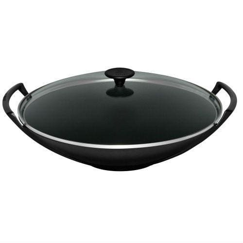 Le Creuset Wok & Glass Lid 36cm Satin Black - Art of Living Cookshop (6548384972858)