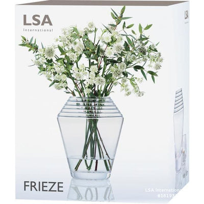 LSA Frieze Vase 18cm Clear/Cut - Art of Living Cookshop (4524085510202)