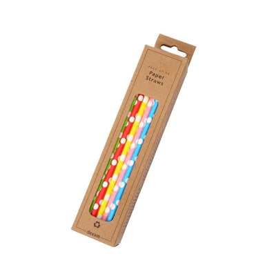 Polka Dot Paper Straws Assorted Colours - 50 Pack - Art of Living Cookshop (2485614936122)
